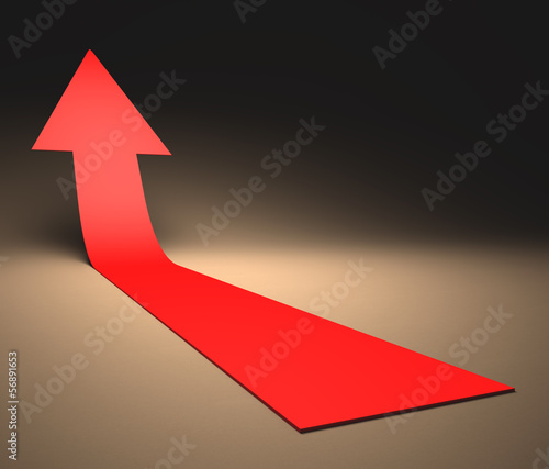 Illustration: Arrow growth. Your text next to the arrow. Arrow growth. Your text next to the arrow.