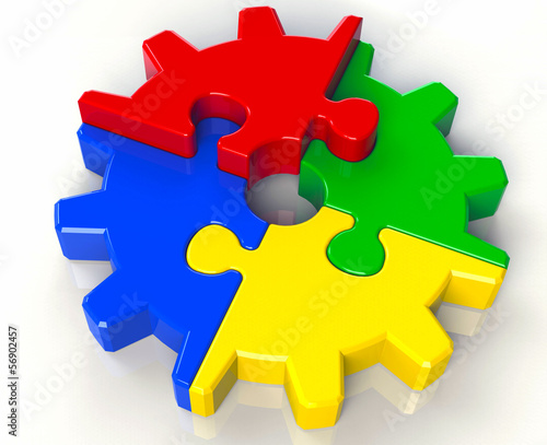 Illustration: Puzzelteil bunt Puzzelteil bunt
