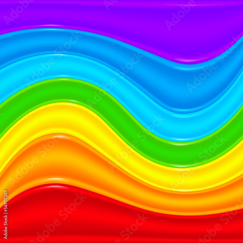 Vector: Rainbow plastic vector waves abstract background Rainbow plastic vector waves abstract background