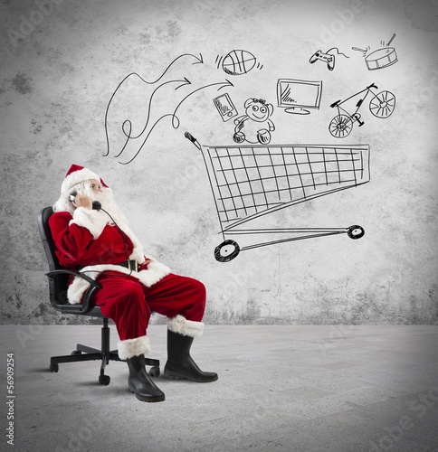 Photo: Santa Claus with telephone Santa Claus with telephone