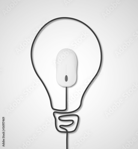 Photo: abstract lamp and mouse on blue background abstract lamp and mouse on blue background