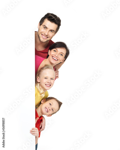 Photo: Family with a banner Family with a banner