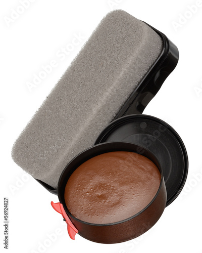 Photo: Shoe sponge and polish Shoe sponge and polish