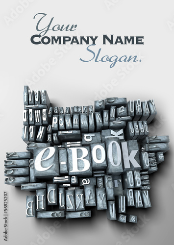 Illustration: e-book in typescript letters e-book in typescript letters