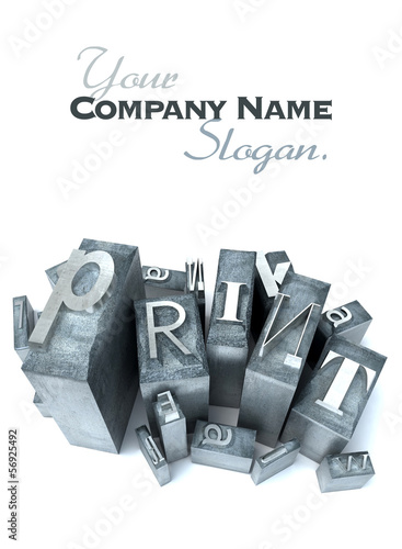 Illustration: heap of letter cases forming the word print heap of letter cases forming the word print