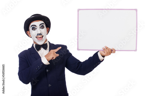 Photo: Funny man with blank board Funny man with blank board