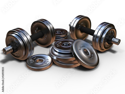 Illustration: 3d dumbbells 2 3d dumbbells 2