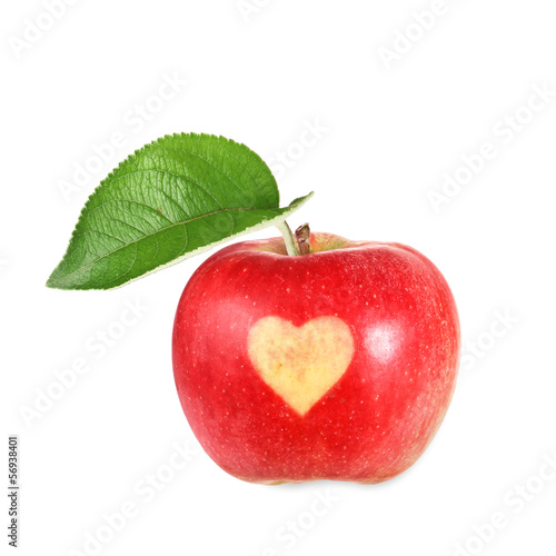 Photo: Apple with a heart on it Apple with a heart on it