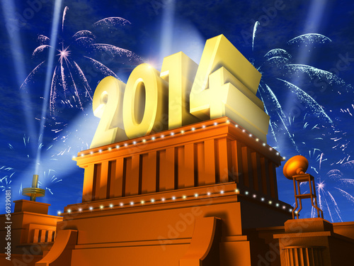 Illustration: New Year 2014 concept New Year 2014 concept