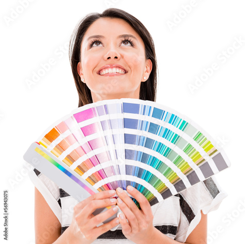 Photo: Woman with a color guide Woman with a color guide