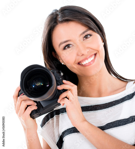 Photo: Happy female photographer Happy female photographer