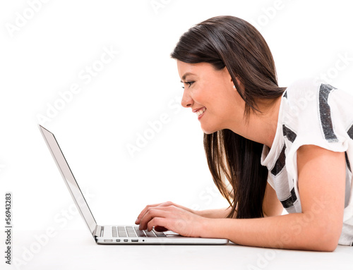 Photo: Woman working online Woman working online