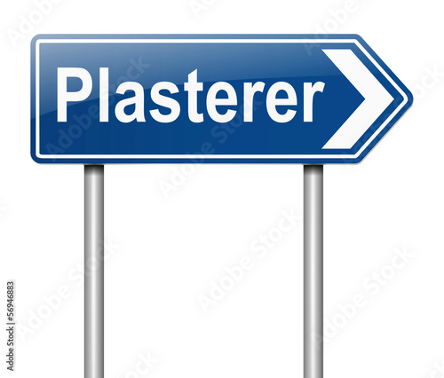 Illustration: Plasterer concept. Plasterer concept.