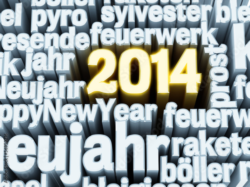 Illustration: 2014 wordcloud 3D 2014 wordcloud 3D