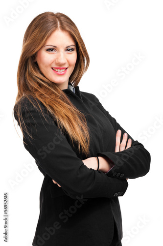 Photo: Young businesswoman portrait isolated on white Young businesswoman portrait isolated on white