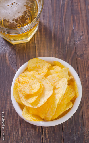 Photo: chips and beer chips and beer