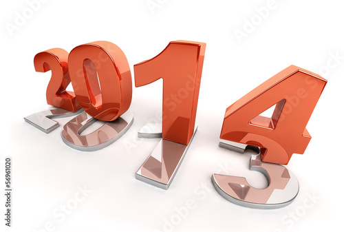 Illustration: New Year 2014 isolated on white New Year 2014 isolated on white