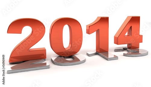 Illustration: New Year 2014 isolated on white New Year 2014 isolated on white