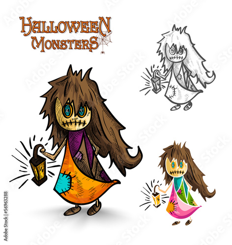 Vector: Halloween monsters scary cartoon dirty witch EPS10 file. Halloween monsters scary cartoon dirty witch EPS10 file.
