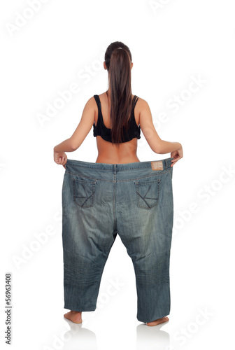 Photo: Slim woman back with huge pants Slim woman back with huge pants