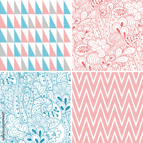 Vector: Set of abstract seamless patterns Set of abstract seamless patterns