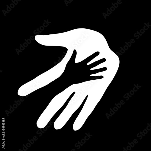 Vector: Helping hand. Helping hand.