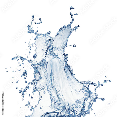 Photo: blue water splash isolated blue water splash isolated
