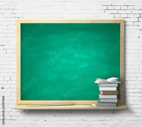 Photo: blackboard and book blackboard and book