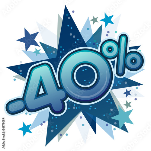 Vector: 40%, réduction, solde, remise, ristourne, commerce, vente 40%, réduction, solde, remise, ristourne, commerce, vente