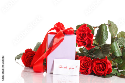 Photo: gift with flowers and gratitude gift with flowers and gratitude