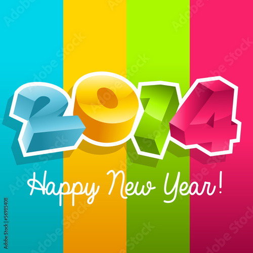 Vector: Colorful New Year 2014 Colorful New Year 2014