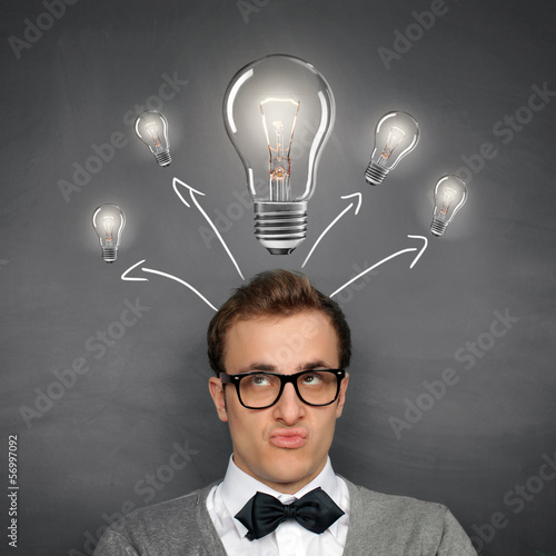 Photo: Man thinking about the Ideas Man thinking about the Ideas