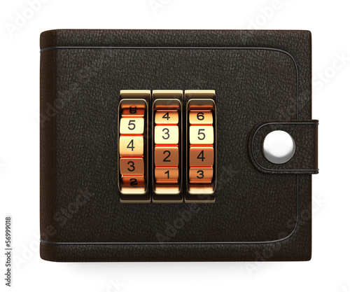Illustration: wallet with combination lock wallet with combination lock