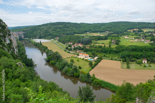 Photo: Landscape with river the Lot in France Landscape with river the Lot in France