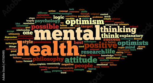 Illustration: Mental health in word tag cloud Mental health in word tag cloud