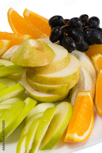 Photo: Assorted fruits of orange, apple, grapes, pears Assorted fruits of orange, apple, grapes, pears
