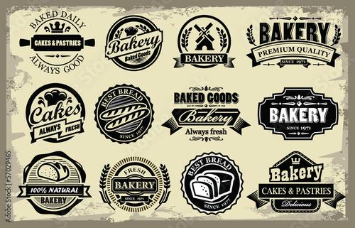 Vector: bakery labels bakery labels