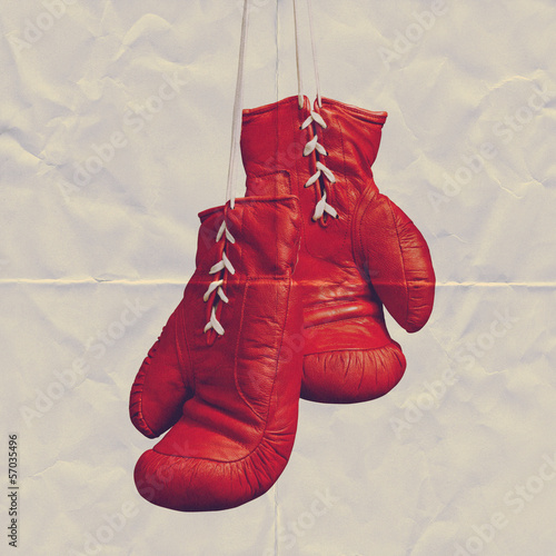 Photo: boxing gloves paper boxing gloves paper
