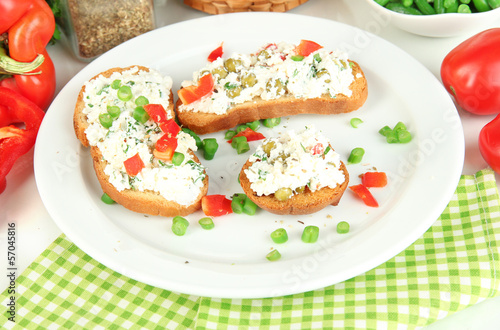 Photo: Sandwiches with cottage cheese and greens Sandwiches with cottage cheese and greens