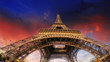 La Tour Eiffel, Wideangle Street view in Paris La Tour Eiffel, Wideangle Street view in Paris
