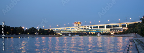 Photo: Moscow River, Luzhnetskaya Bridge (Metro Bridge). Moscow, Russia Moscow River, Luzhnetskaya Bridge (Metro Bridge). Moscow, Russia