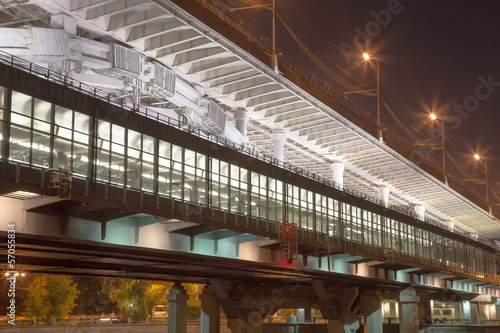 Photo: Moscow River, Luzhnetskaya Bridge (Metro Bridge). Moscow, Russia Moscow River, Luzhnetskaya Bridge (Metro Bridge). Moscow, Russia