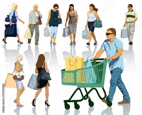 Vector: Shopping people Shopping people