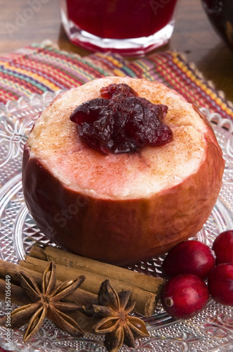 Photo: Baked apples with cranberry jam Baked apples with cranberry jam