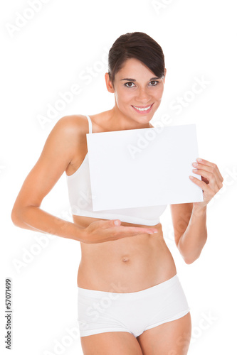 Photo: Woman Showing Placard Woman Showing Placard