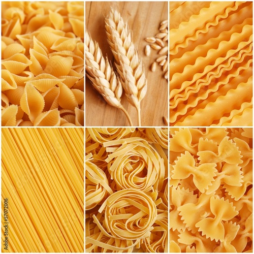 Photo: collage di fotografie a tema pasta italiana di grano duro collage di fotografie a tema pasta italiana di grano duro