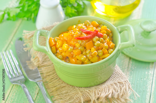Photo: corn and peas corn and peas