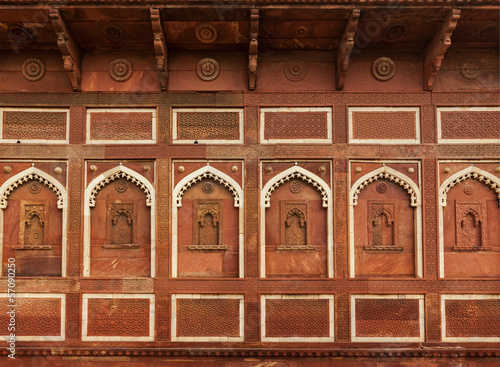 Photo: Wall decoration in Agra fort. Agra, Uttar Pradesh, India Wall decoration in Agra fort. Agra, Uttar Pradesh, India