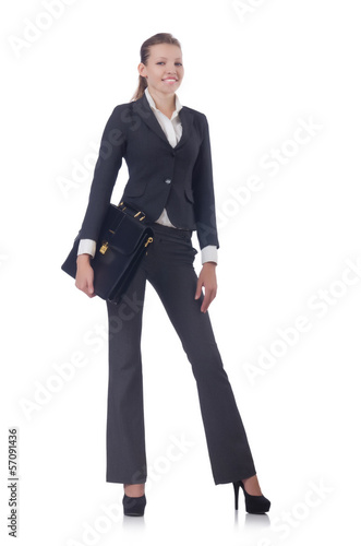 Photo: Businesswoman isolated on the white Businesswoman isolated on the white