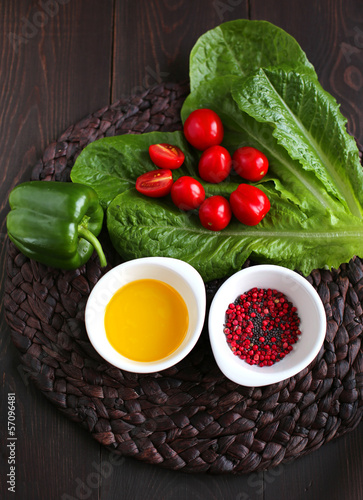 Photo: vegetables with spices, salad vegetables with spices, salad